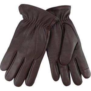 Dockers Men’s Warm Leather Winter Gloves with Smartphone Touchscreen Capability(Brown)
