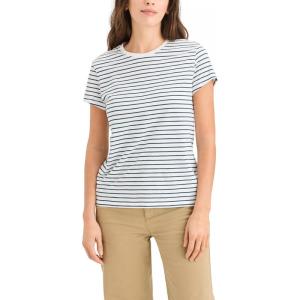 Dockers Women’s Slim Fit Cotton Slub Jersey Favorite Crew T-Shirt(Gilly Startified Sea)