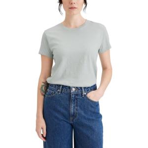 Dockers Women’s Slim Fit Cotton Slub Jersey Favorite Crew T-Shirt(Harbor Grey)