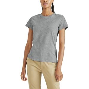Dockers Women’s Slim Fit Cotton Slub Jersey Favorite Crew T-Shirt(Heather Grey)