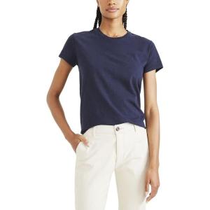 Dockers Women’s Slim Fit Cotton Slub Jersey Favorite Crew T-Shirt(Navy Blazer)