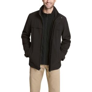 Dockers mens Dwight Soft Shell Bib Jacket(Black)