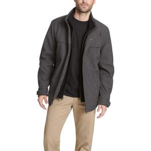 Dockers mens Dwight Soft Shell Bib Jacket(Heather Charcoal)