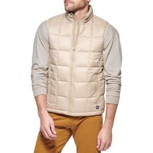 Dockers mens Men’s Box Quilted Puffer Vest(Khaki)