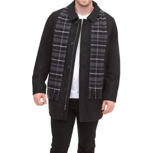 Dockers mens Weston Wool Blend Coat With Scarf (Regular and Big & Tall)(Black)