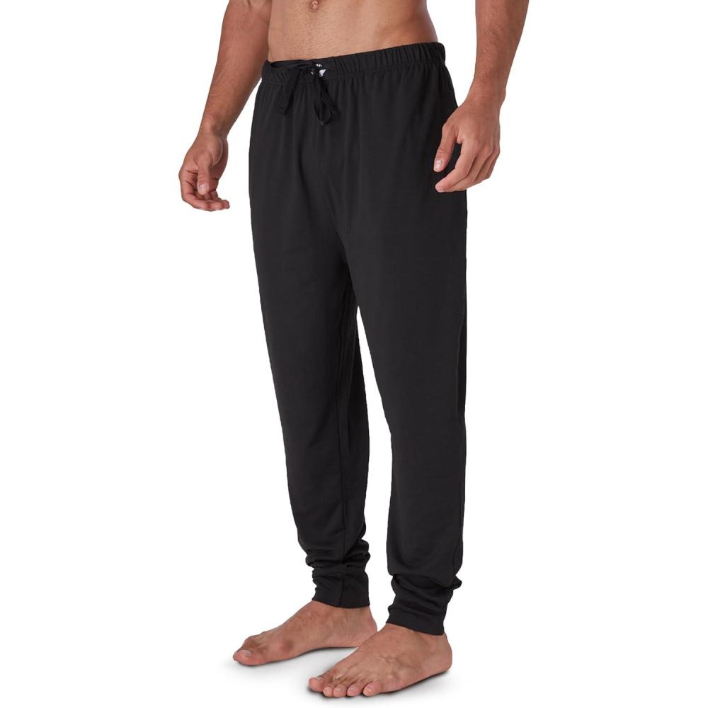 imageDOCKERS Mens Pajama Pants Lightweight Lounge Casual Sleep Pants for MenBlack