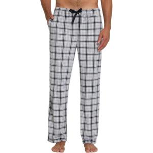 DOCKERS Mens Pajama Pants Mens PJ Pants Fuzzy Lounge Pant Plaid Soft Fleece Pajama Bottoms(Plaid 1)