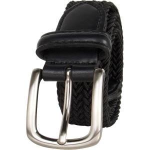 Dockers Boys’ Dockers Big Boys’ Braided Elastic-Web Stretch Belt(Black)