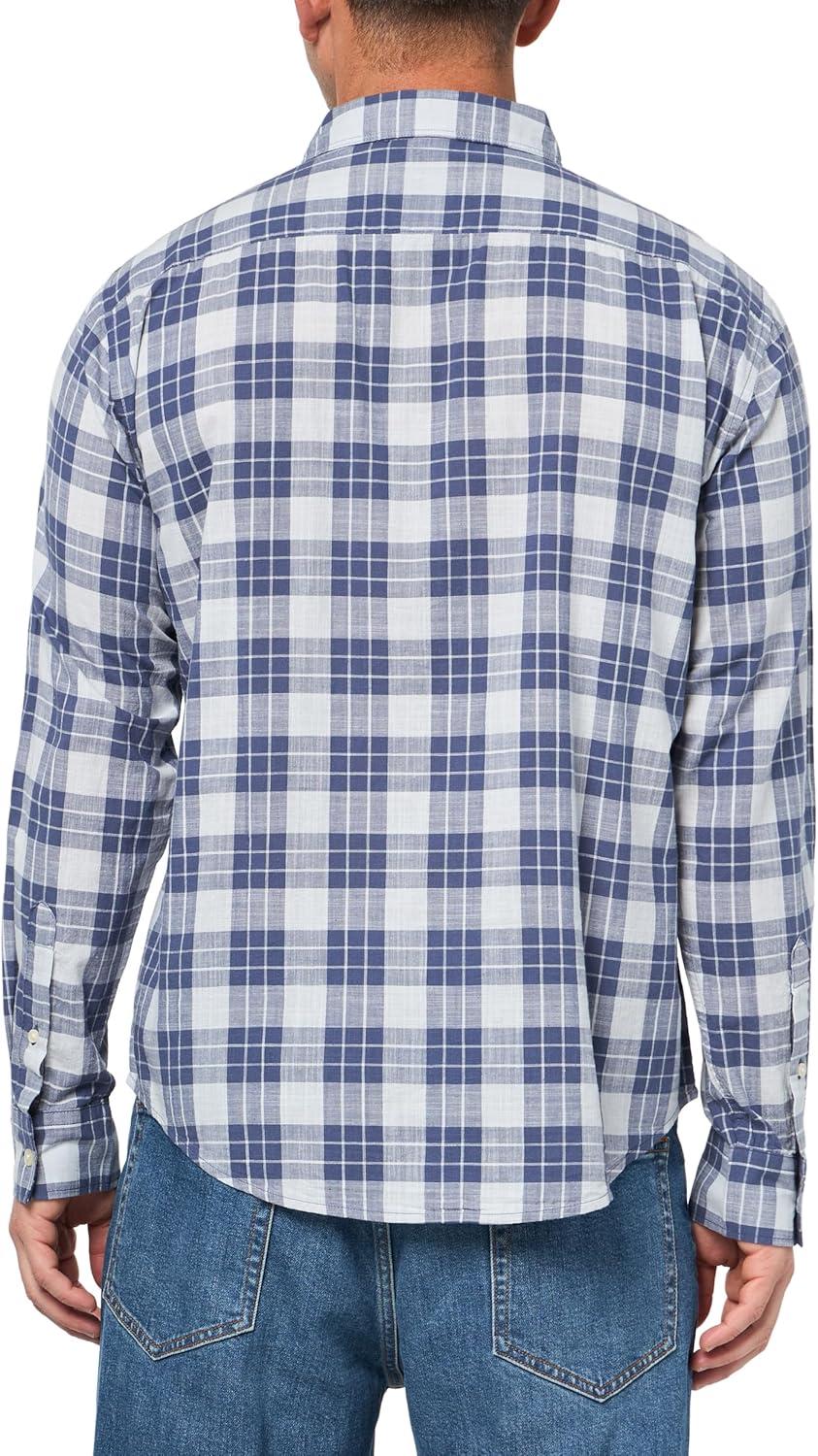imageDockers Mens Regular Fit Long Sleeve Casual Shirt Regular and Big ampamp TallFelice Slub Arctic Ice Plaid
